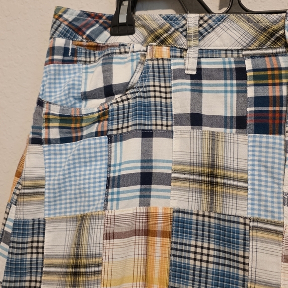 VTG Y2K Faded Glory Patchwork Plaid Mini Skirt Skort Madras Preppy Cotton SZ 10 - Picture 2 of 13